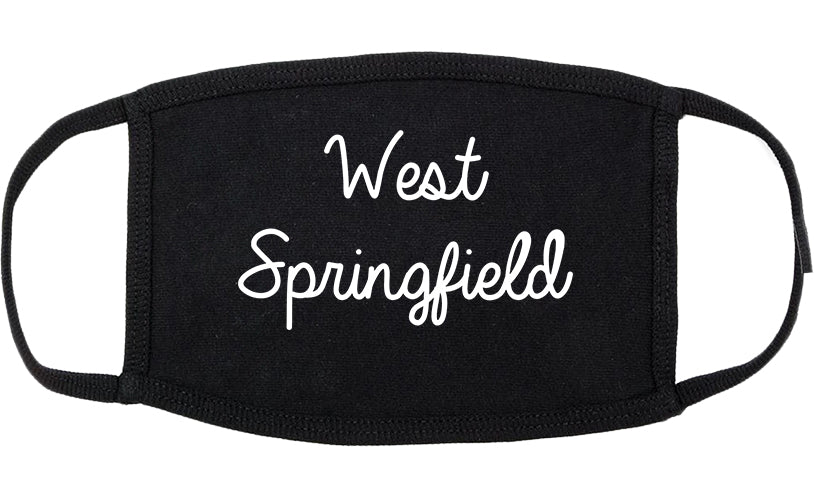West Springfield Massachusetts MA Script Cotton Face Mask Black