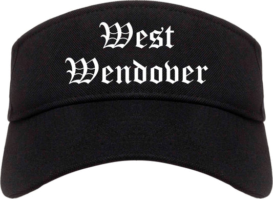 West Wendover Nevada NV Old English Mens Visor Cap Hat Black