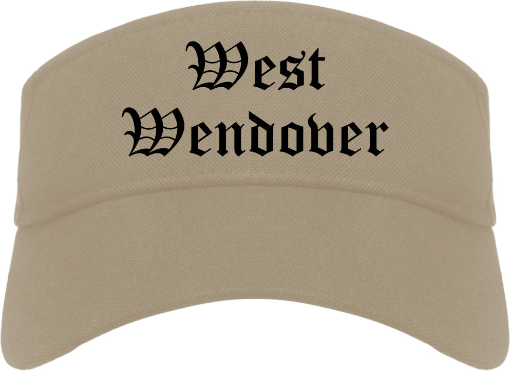 West Wendover Nevada NV Old English Mens Visor Cap Hat Khaki