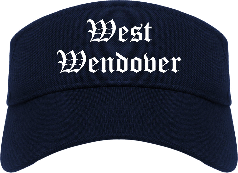 West Wendover Nevada NV Old English Mens Visor Cap Hat Navy Blue