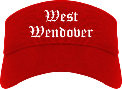 West Wendover Nevada NV Old English Mens Visor Cap Hat Red