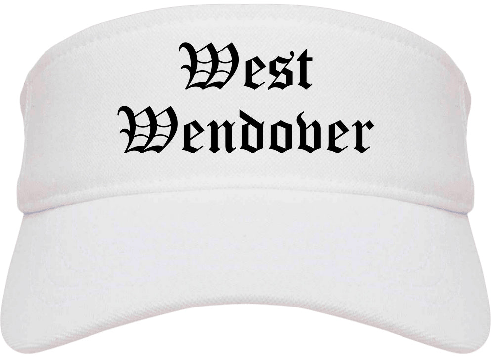 West Wendover Nevada NV Old English Mens Visor Cap Hat White