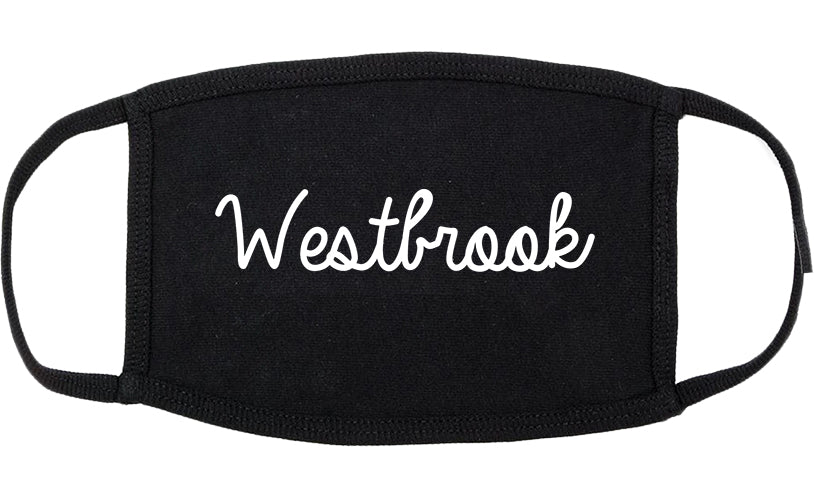 Westbrook Maine ME Script Cotton Face Mask Black