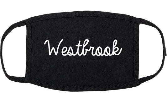 Westbrook Maine ME Script Cotton Face Mask Black