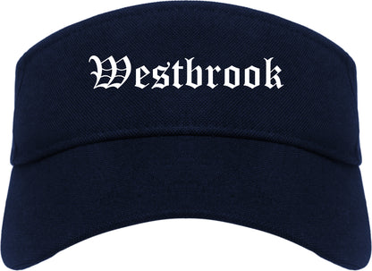 Westbrook Maine ME Old English Mens Visor Cap Hat Navy Blue