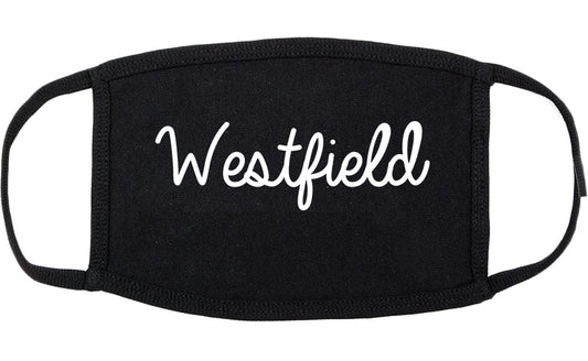 Westfield Massachusetts MA Script Cotton Face Mask Black