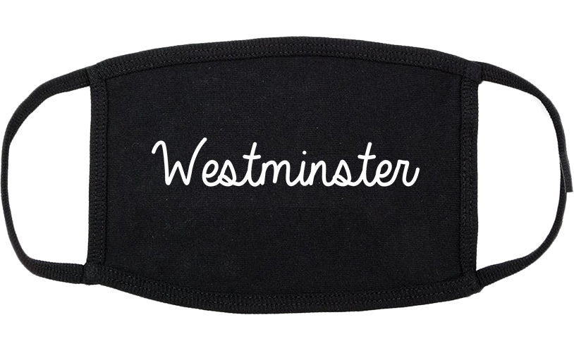 Westminster California CA Script Cotton Face Mask Black