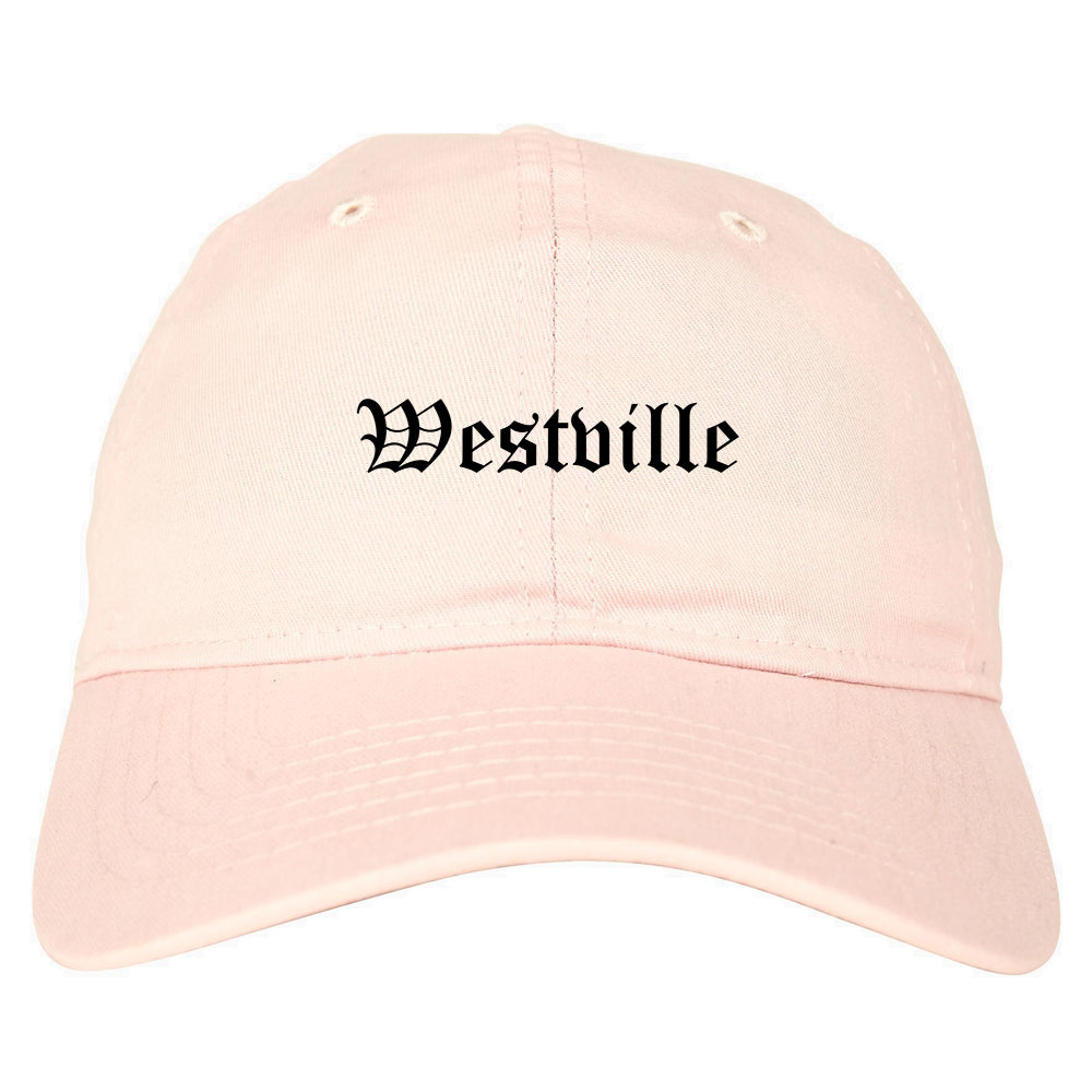 Westville Indiana IN Old English Mens Dad Hat Baseball Cap Pink