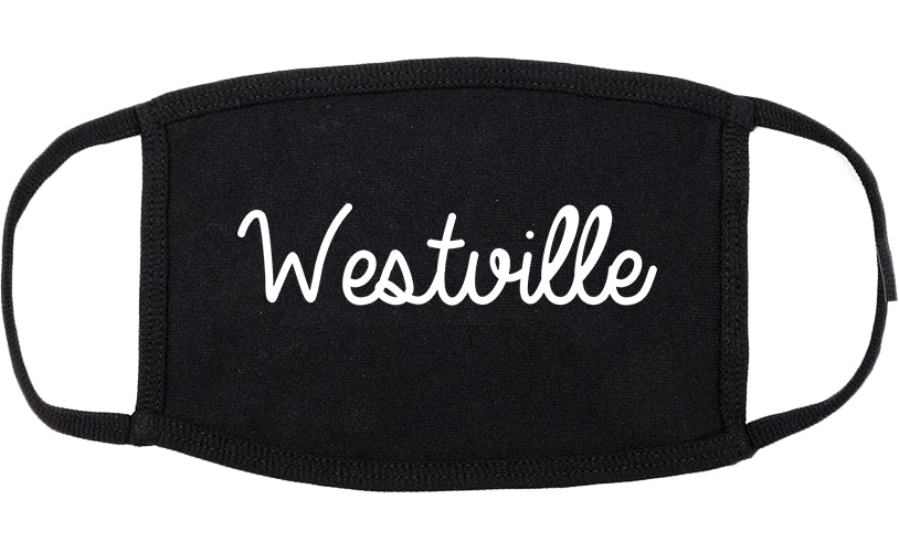 Westville New Jersey NJ Script Cotton Face Mask Black