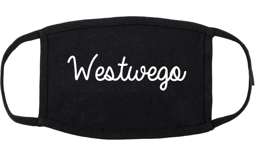 Westwego Louisiana LA Script Cotton Face Mask Black