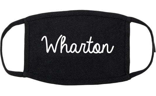 Wharton New Jersey NJ Script Cotton Face Mask Black