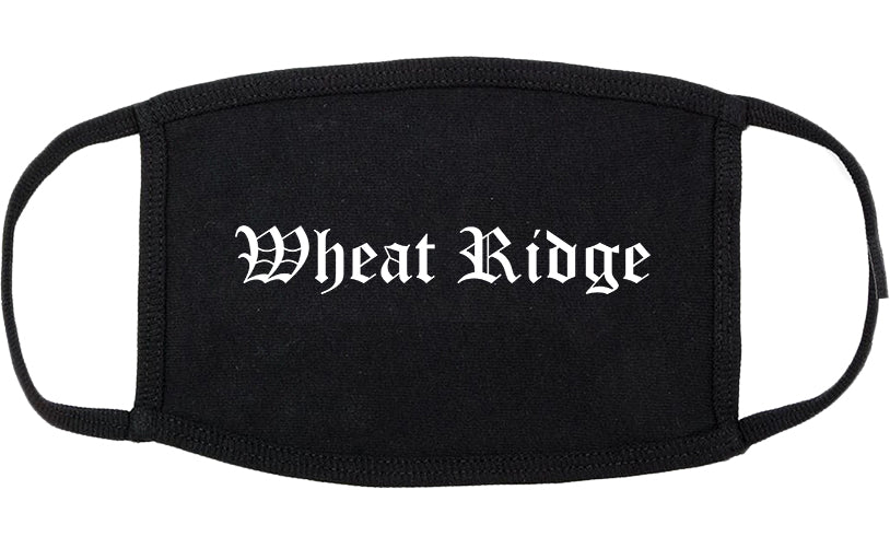 Wheat Ridge Colorado CO Old English Cotton Face Mask Black