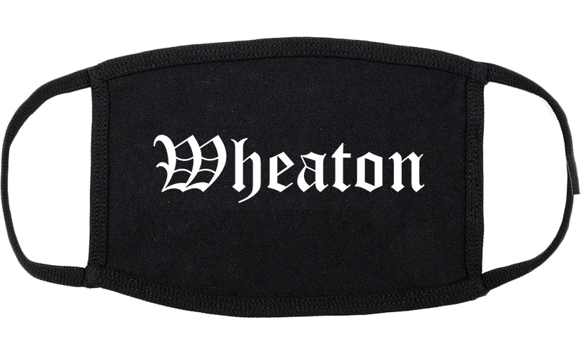 Wheaton Illinois IL Old English Cotton Face Mask Black