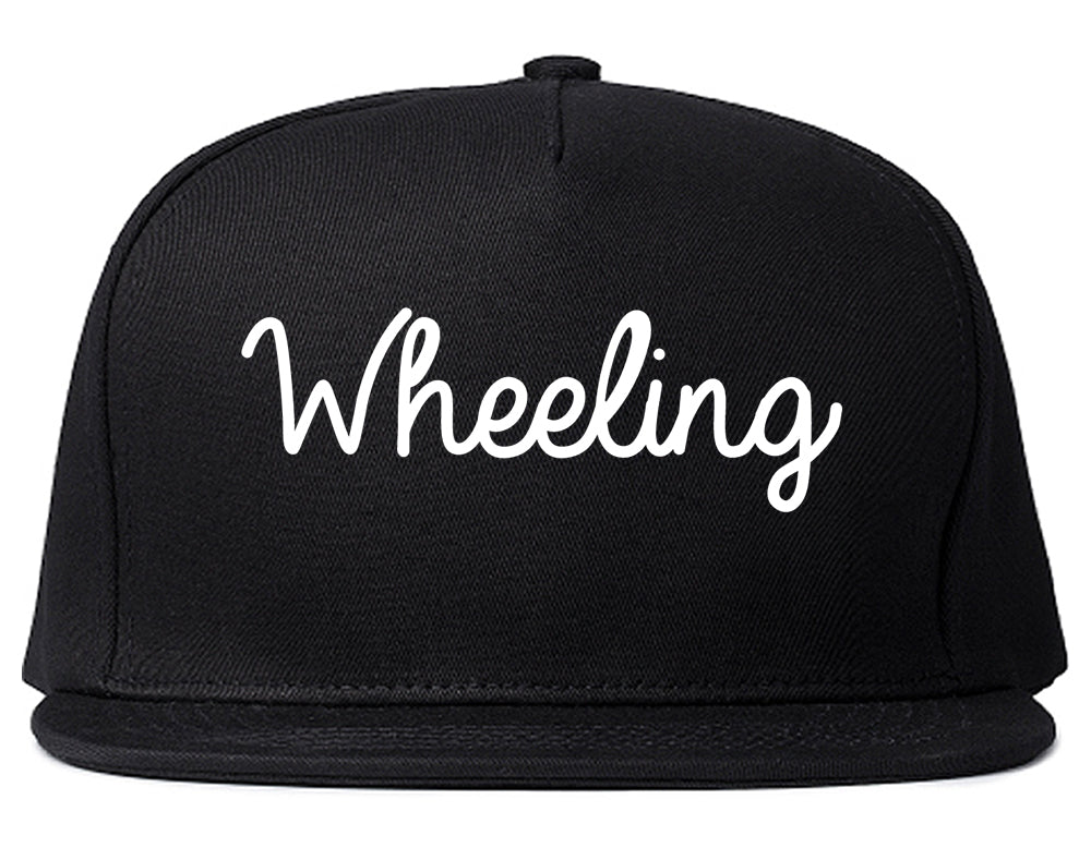 Wheeling West Virginia WV Script Mens Snapback Hat Black