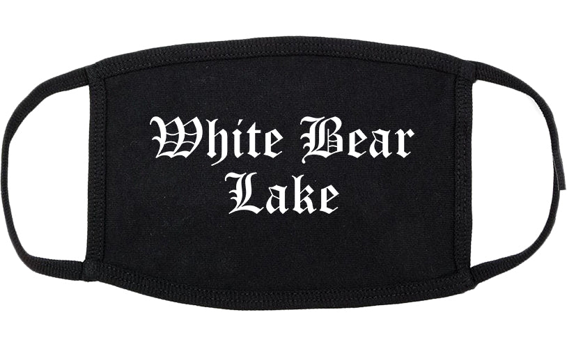 White Bear Lake Minnesota MN Old English Cotton Face Mask Black