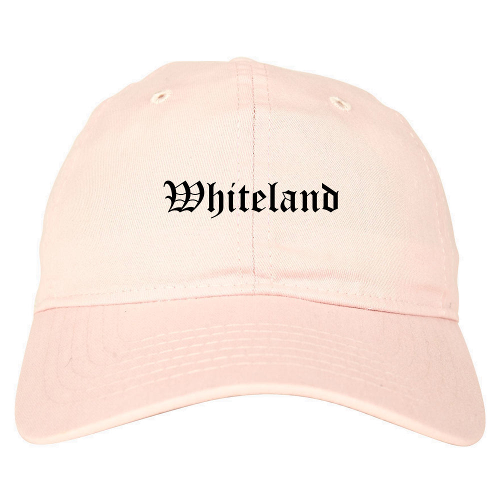 Whiteland Indiana IN Old English Mens Dad Hat Baseball Cap Pink