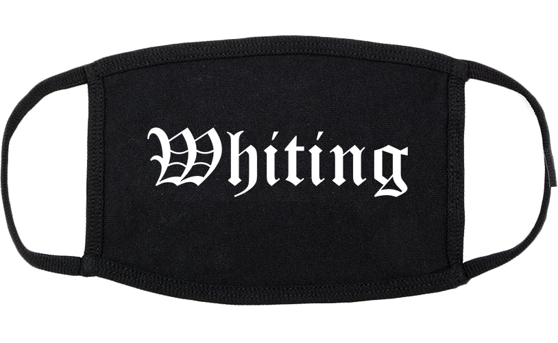 Whiting Indiana IN Old English Cotton Face Mask Black