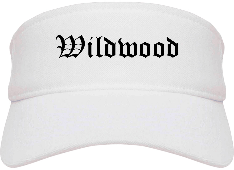 Wildwood Missouri MO Old English Mens Visor Cap Hat White