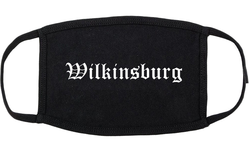 Wilkinsburg Pennsylvania PA Old English Cotton Face Mask Black