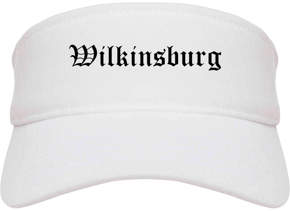Wilkinsburg Pennsylvania PA Old English Mens Visor Cap Hat White