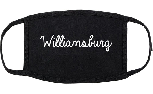 Williamsburg Kentucky KY Script Cotton Face Mask Black