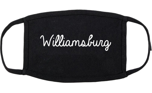 Williamsburg Virginia VA Script Cotton Face Mask Black