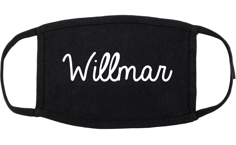 Willmar Minnesota MN Script Cotton Face Mask Black
