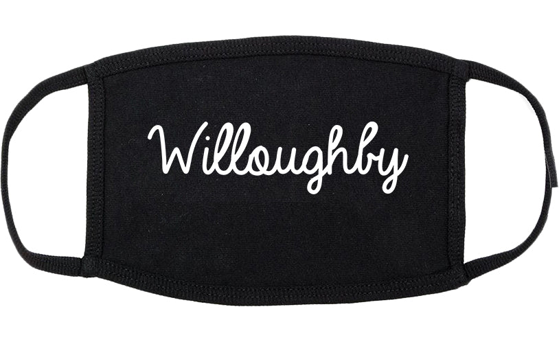 Willoughby Ohio OH Script Cotton Face Mask Black