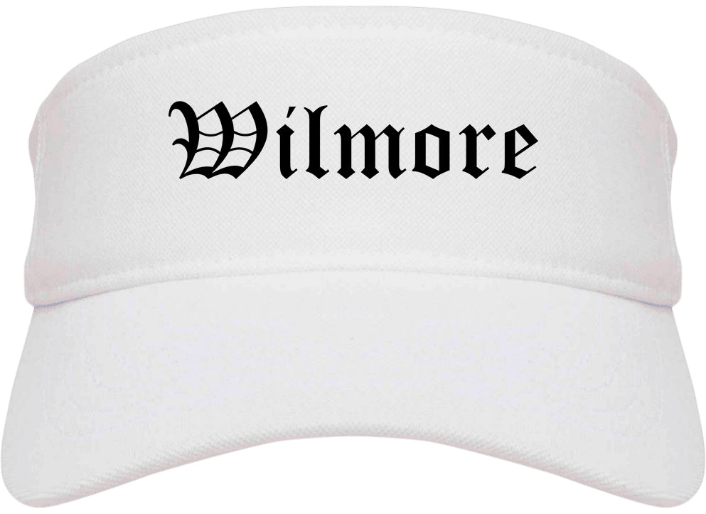 Wilmore Kentucky KY Old English Mens Visor Cap Hat White