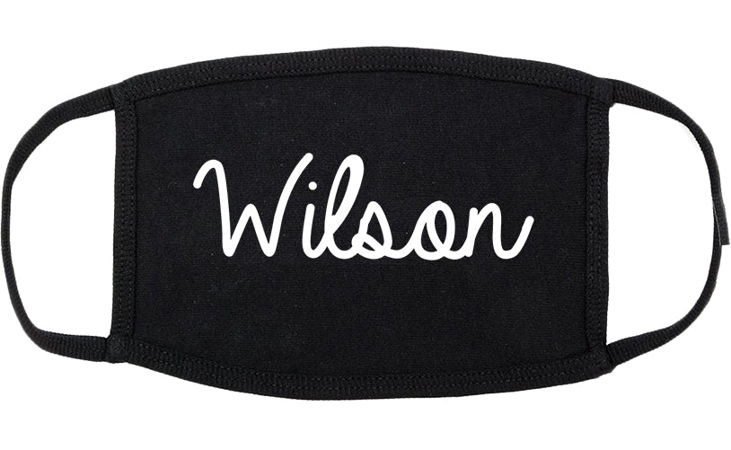 Wilson North Carolina NC Script Cotton Face Mask Black