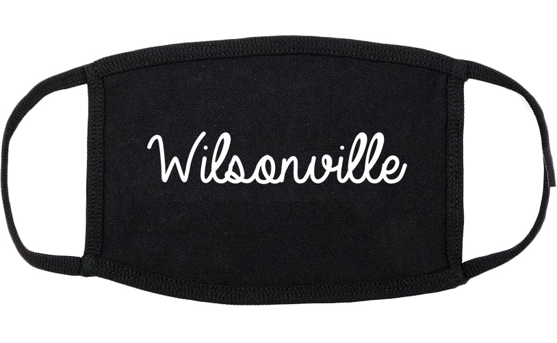 Wilsonville Oregon OR Script Cotton Face Mask Black