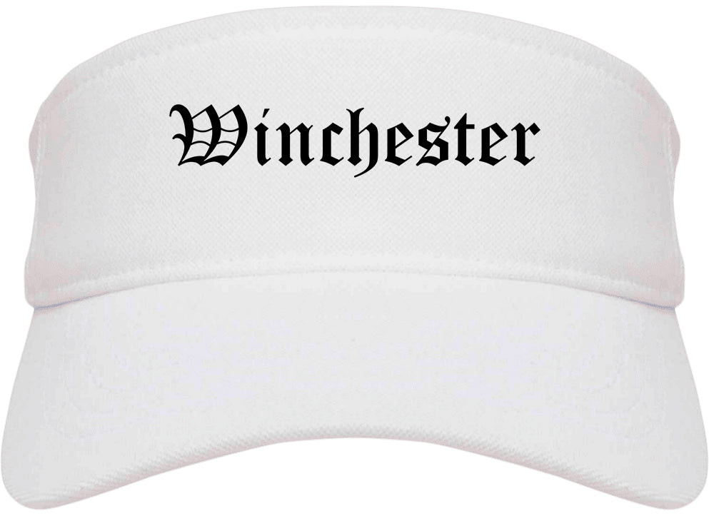 Winchester Kentucky KY Old English Mens Visor Cap Hat White