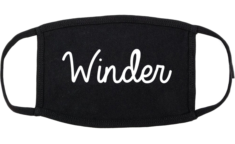 Winder Georgia GA Script Cotton Face Mask Black