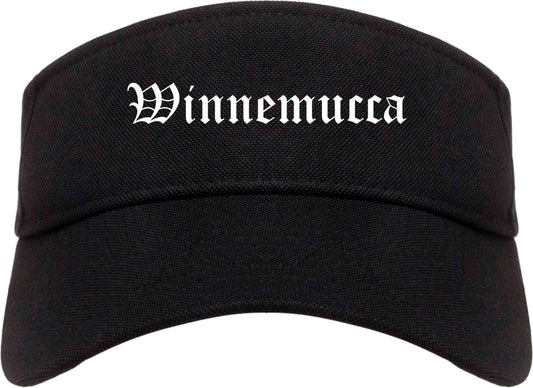 Winnemucca Nevada NV Old English Mens Visor Cap Hat Black