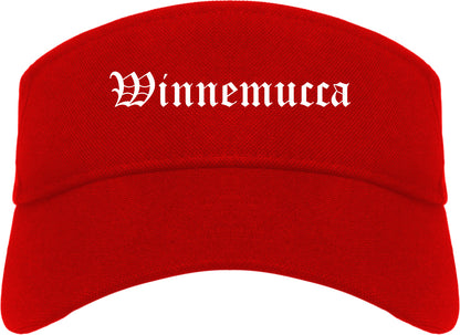 Winnemucca Nevada NV Old English Mens Visor Cap Hat Red