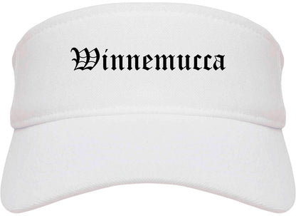 Winnemucca Nevada NV Old English Mens Visor Cap Hat White