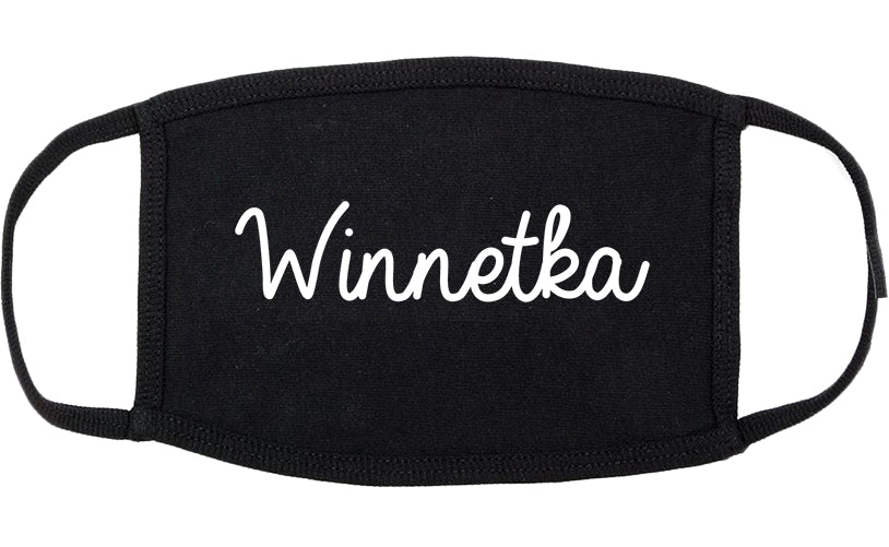 Winnetka Illinois IL Script Cotton Face Mask Black