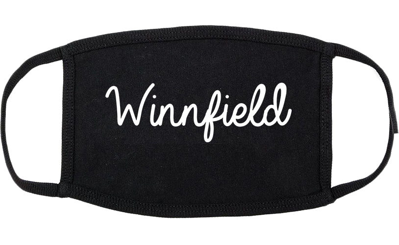 Winnfield Louisiana LA Script Cotton Face Mask Black
