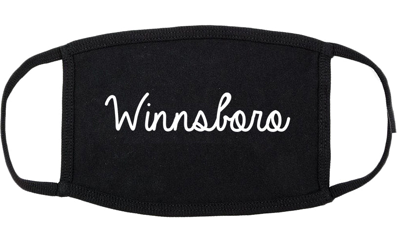Winnsboro Louisiana LA Script Cotton Face Mask Black