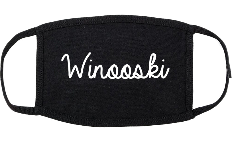 Winooski Vermont VT Script Cotton Face Mask Black
