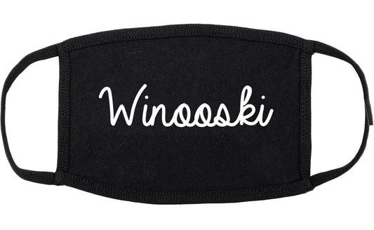 Winooski Vermont VT Script Cotton Face Mask Black