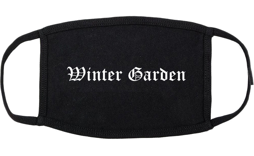Winter Garden Florida FL Old English Cotton Face Mask Black