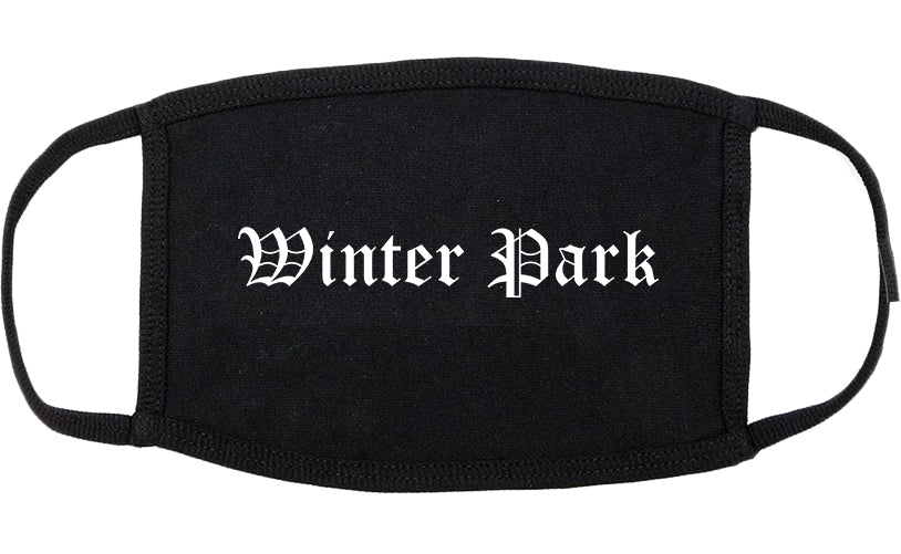 Winter Park Florida FL Old English Cotton Face Mask Black