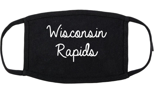 Wisconsin Rapids Wisconsin WI Script Cotton Face Mask Black