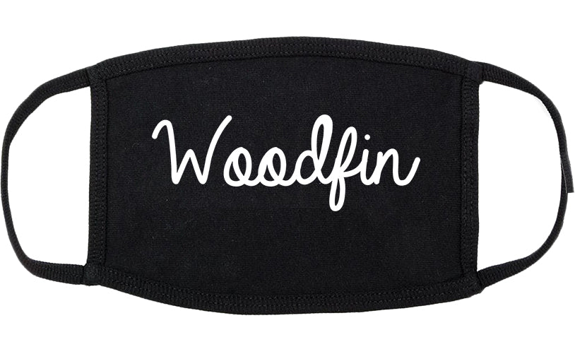 Woodfin North Carolina NC Script Cotton Face Mask Black