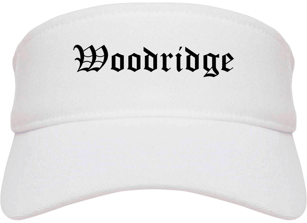 Woodridge Illinois IL Old English Mens Visor Cap Hat White