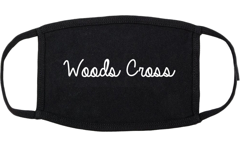 Woods Cross Utah UT Script Cotton Face Mask Black