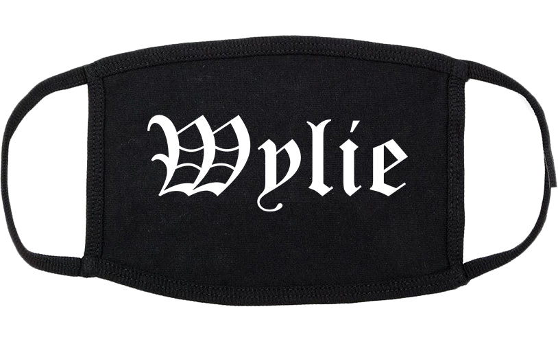 Wylie Texas TX Old English Cotton Face Mask Black