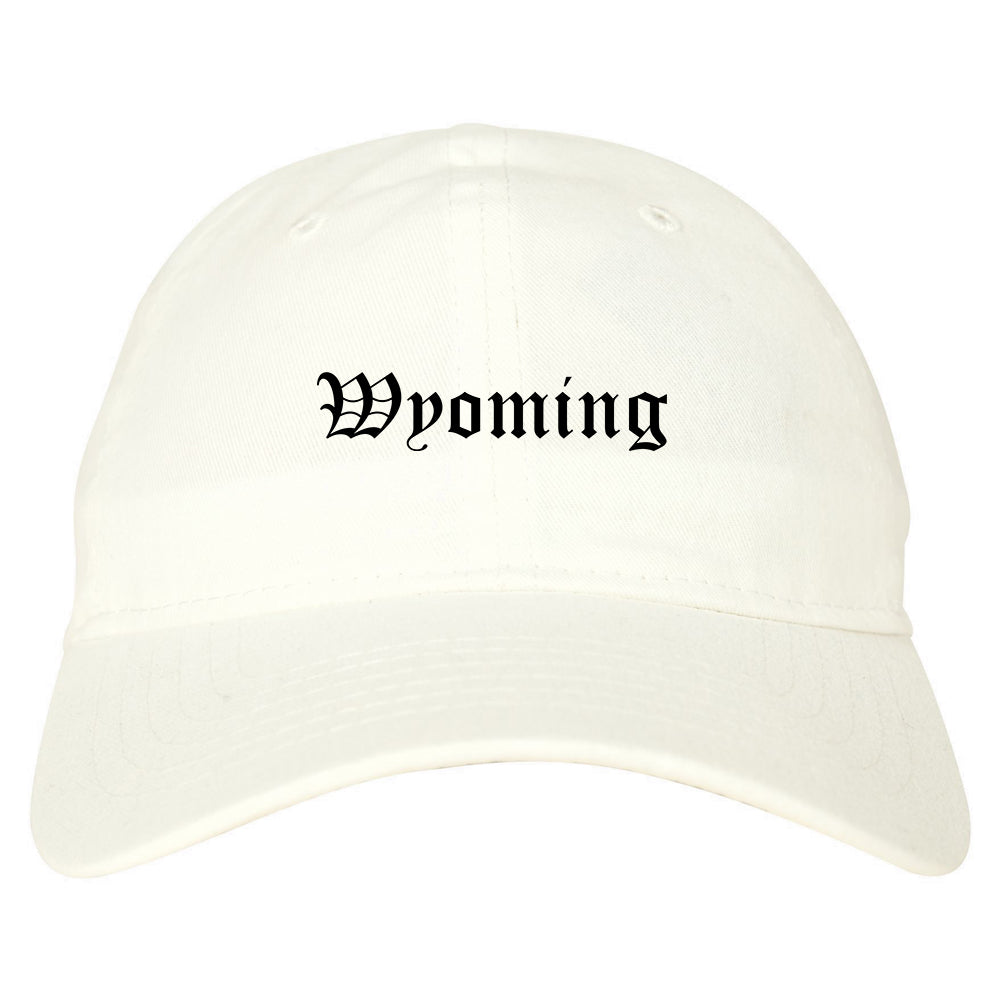 Wyoming Michigan MI Old English Mens Dad Hat Baseball Cap White