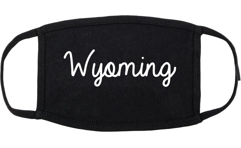 Wyoming Michigan MI Script Cotton Face Mask Black